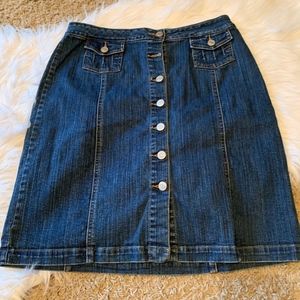 Denim Button-Up Skirt